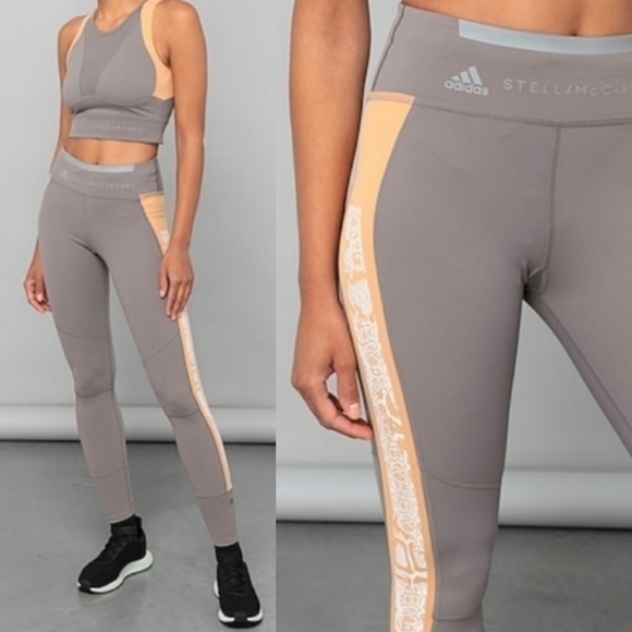 Adidas by Stella McCartney Gray and Tan Leggings - Picture 1 of 12